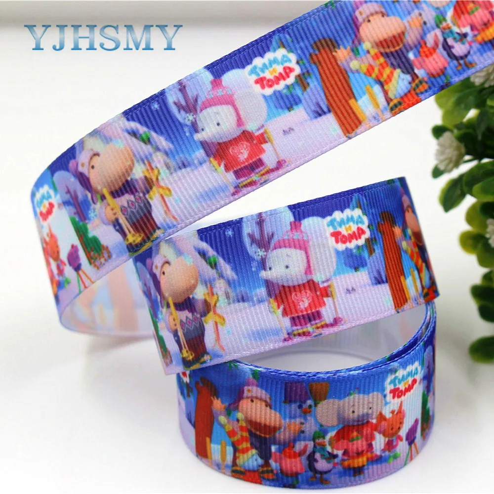 YJHSMY D-171204-394, 25 мм 5 ярдов слон мультфильм ленты термотрансферный Печатный корсаж, аксессуары для одежды Подарочная упаковка DIY