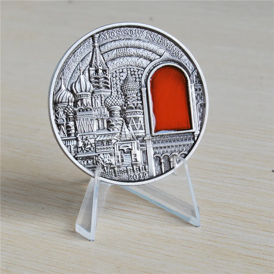 2012 Palau Mineral Art Series Moscow Kremlin Silver plated Coin (2).jpg