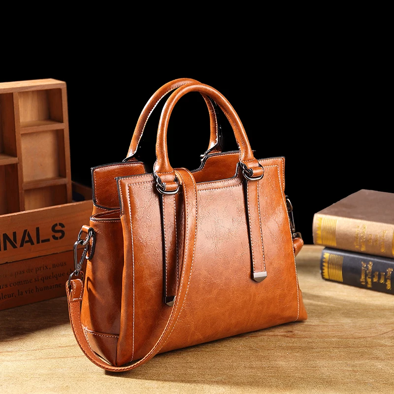 Fashion Ladies Hand Bag Women's Genuine Leather Handbag Leather Tote Bag Bolsas femininas Female Shoulder Bag Vintage Bolsa T63