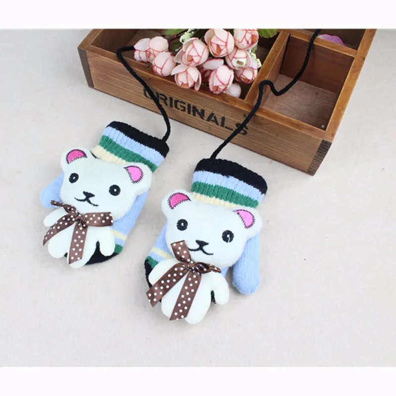 New Kids Gloves Cartoon Bear Infant Gloves Warm Boys Girls Mittens Lovely Crochet Toddler Glove Autumn Winter Baby Accessories (6)