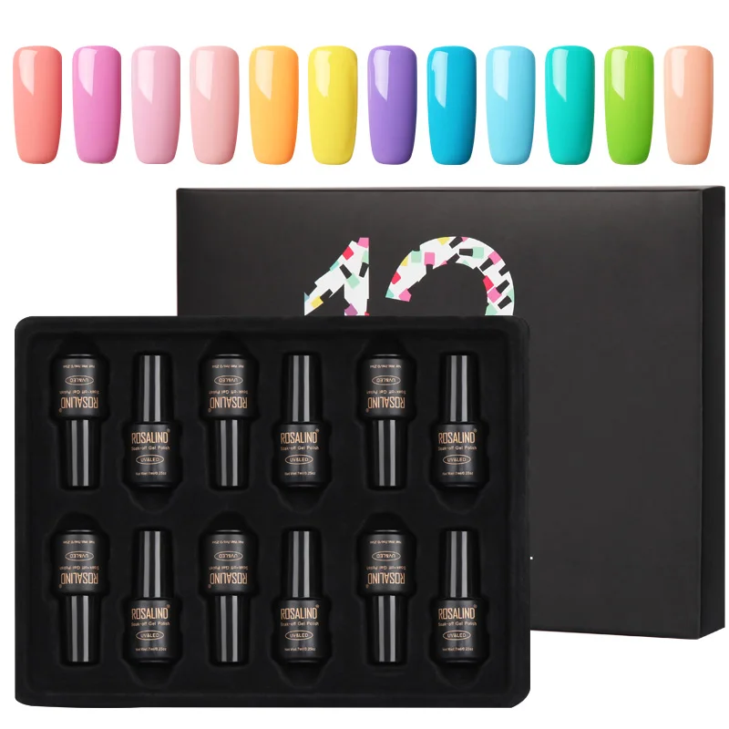 Online ROSALIND Gel Polish Set Für Maniküre 12 teile los UV Farben Gel Nagellack Semi Permanent Hybrid Nail art Gel Lack set   Kits