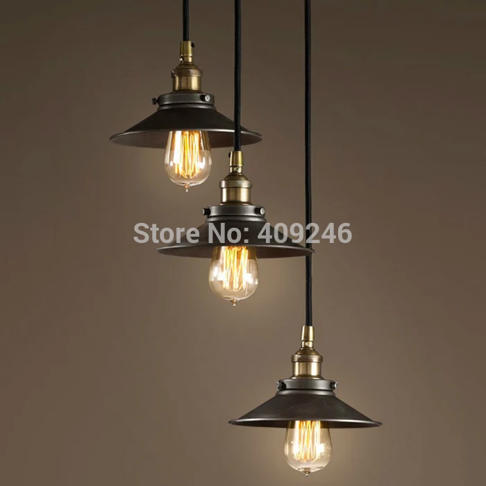 

3 Lights S22CM LOFT American Stytle Vintage Industrial Lamp Pendant Light E27 Edison Droplight For Cafe Bar Dining Room
