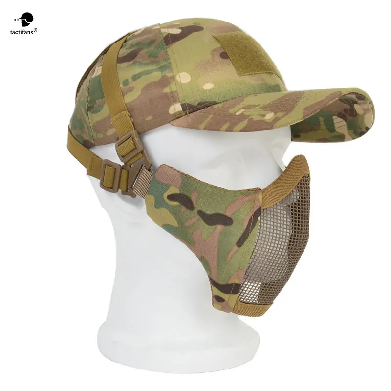 Tactifan Hot Airsoft Mask Half Lower Face Metal Steel Net Mesh Mask