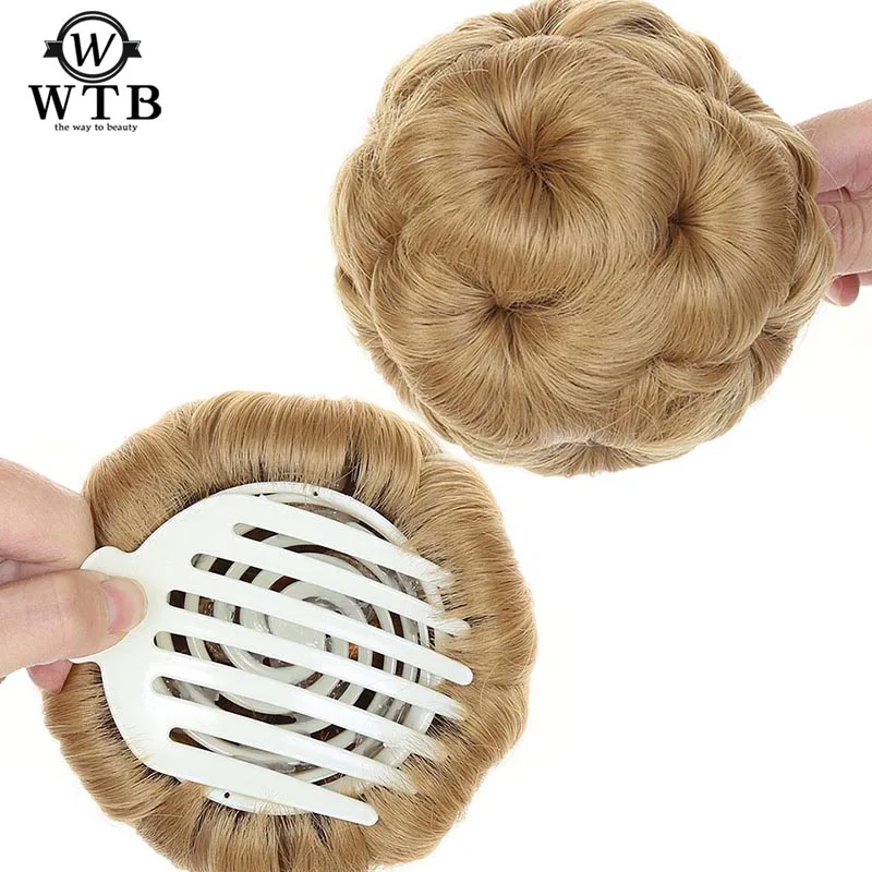 WTB синтетические высокотемпературные волокна шиньон цветы стиль для женщин шиньон волос булочка пончик клип в наращивание волос