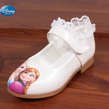 Disney/белая повседневная обувь для девочек из мультфильма «Холодное сердце»; коллекция года; сезон весна; стиль; мягкие туфли принцессы Эльзы и Анны; европейские размеры 26-30