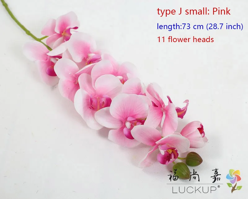 type J small Pink Искусственный латексный цветок орхидеи бабочки орхидеи для дома, дома, свадьбы, фестиваля, 1 стебель, F472 - Цвет: type J small Pink