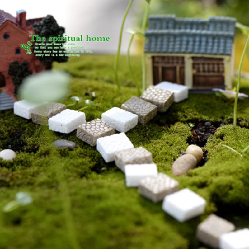 

ZOCDOU 10 Pieces Resin Simulation Road Stairs Slate Passageway Way Model Small Statue Figurine Crafts Figure Ornament Miniatures