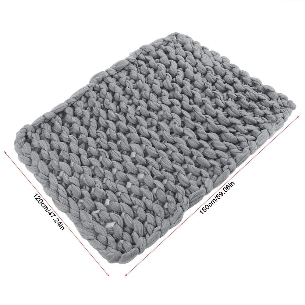 Fleece Black Knitted Warm Blanket Wool Thick Line Throw Home Decor weighted blanket. 010 6240