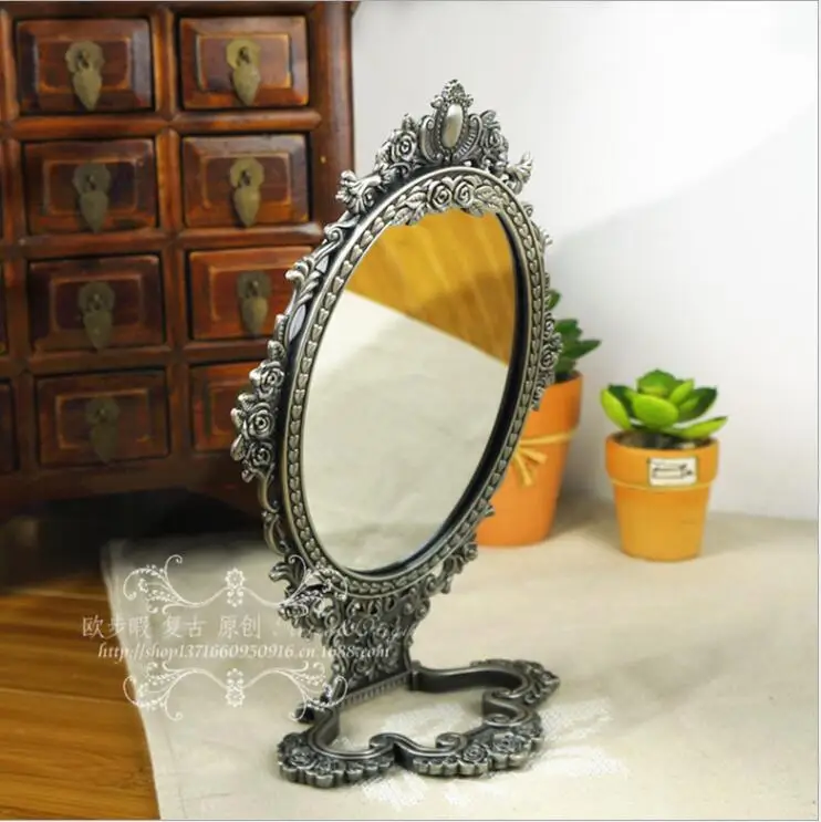 

europe 3x magnifying vintage mirror with metal mirror frame large standing mirror dressing mirror for women giftsJ062