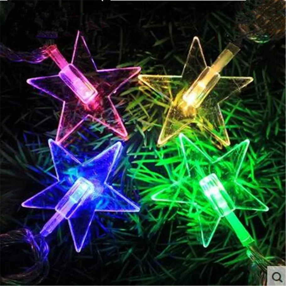 

Battery 8M 50 LED String lights Star Shaped Fairy Lights For Wedding Party window Curtain Christmas Holiday Garland Decorations