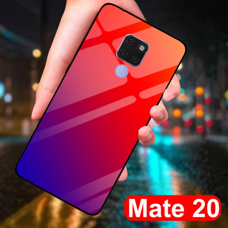 Чехол 6 53 дюйма для Huawei Mate 20 однотонный чехол из закаленного стекла телефона Mate20