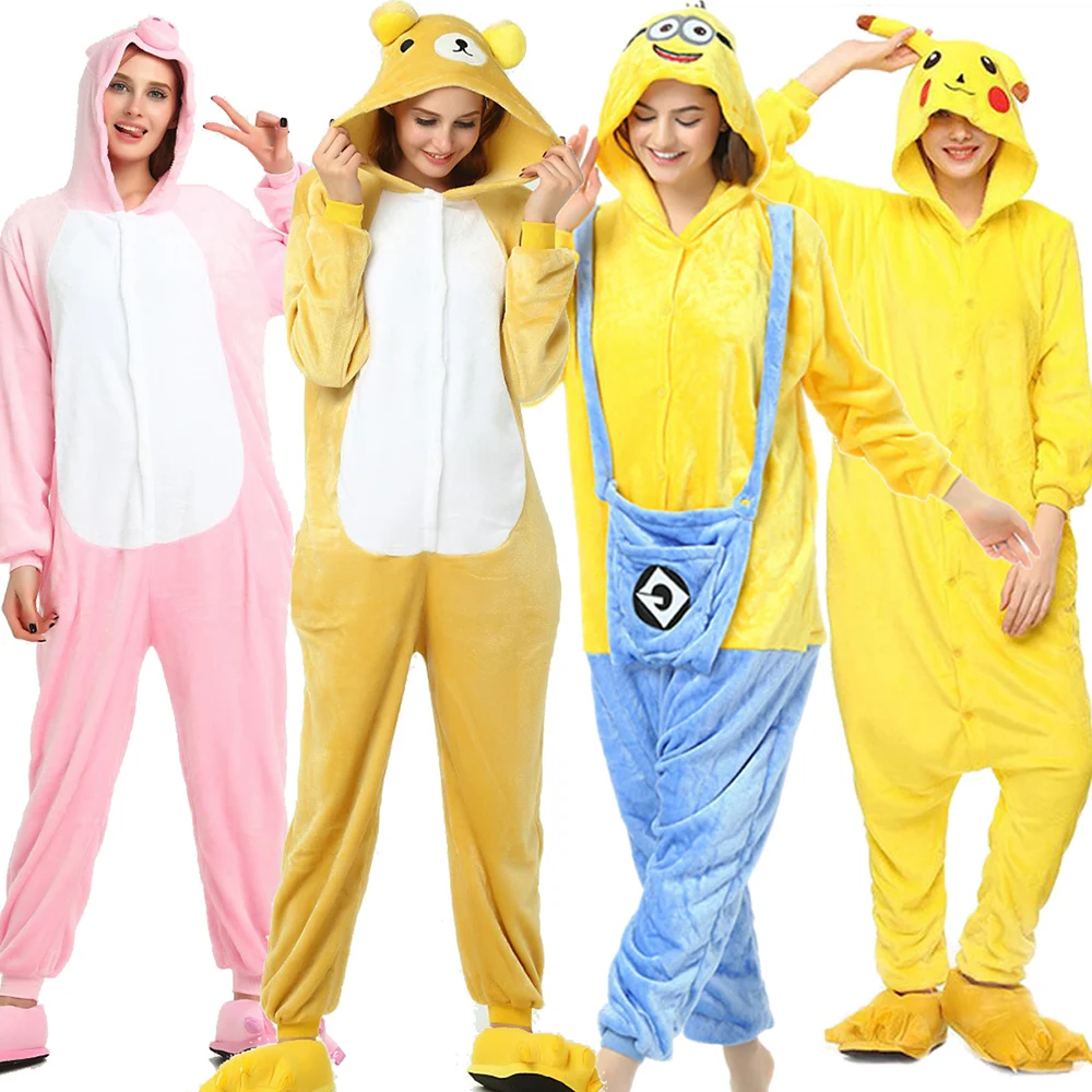 кигуруми Пижама с Тоторо для пары зимняя Фланелевая пижама пандой onesies Unicornio