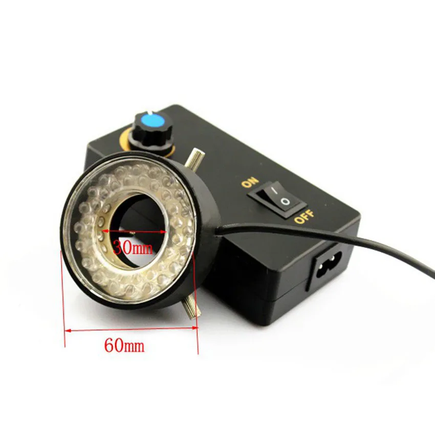 

Video Microscope LED Illumination Optical 40 White LED 27/47mm Inner Diameter Ring Lights Brightness Adjustable Light Source