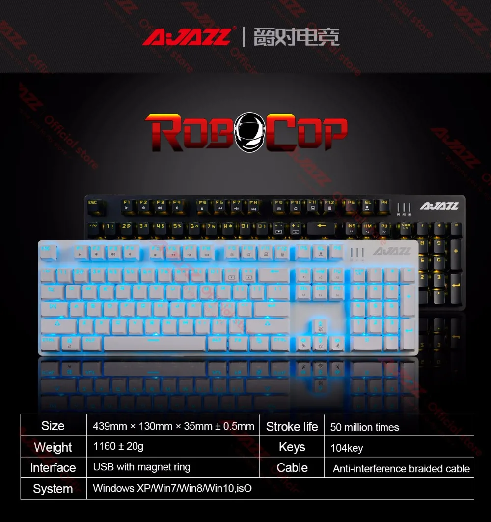 backlight anti-ghosting n-chave rollover marrom preto vermelho azul switches