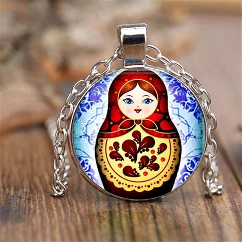 Tradition Russian Doll Picture Pendant Necklaces Women's Jewelry