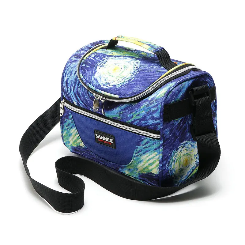 SANNE Термосумка для ланча, сумка-холодильник, изолированный Ланч-бокс, термоланч-бокс для детей, сумка для еды, сумка для пикника, простая и стильная - Цвет: Blue