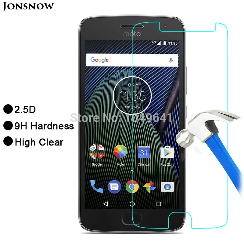 MOTO1138_1_9H 2.5D Ultra-thin Explosion-proof Tempered Glass Film for Motorola Moto G5 Plus 5.2 inch