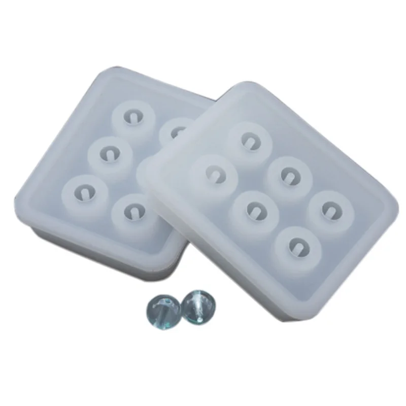 1pc Transparent Rectangle Silicone Beads Mould Square Ball 6 Hanging Holes DIY Epoxy Jewelry Mold resin molds for jewelry