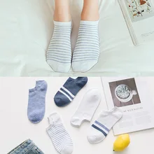 5 пара/лот, полосатые носки для женщин, модные милые хлопковые милые женские носки, модные повседневные короткие носки для девочек