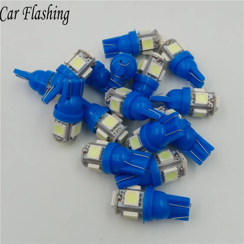 50 шт. Автомобильные светодиодные лампы 12 В T10 5050 194 168 w5w T10|blue light lamp|12v car led lampblue ice |