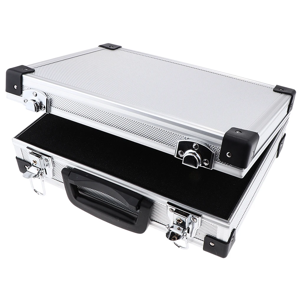 Aluminum Barber Tools Accessories Makeup Train Case Tattoo Box Hair Salon Styling Storage Holder Travel Carrying Case - Silver
