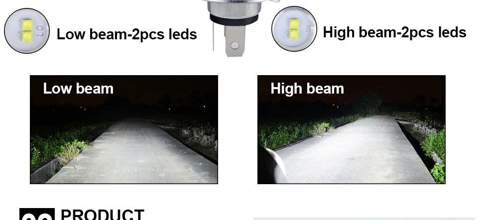 AcooSun H4 Motorcycle LED Headlight 1400LM High Low Beam Universal Motorbike Bulbs 12V 6500K LED Headlamp For Ducati KTM Triumph  (6)