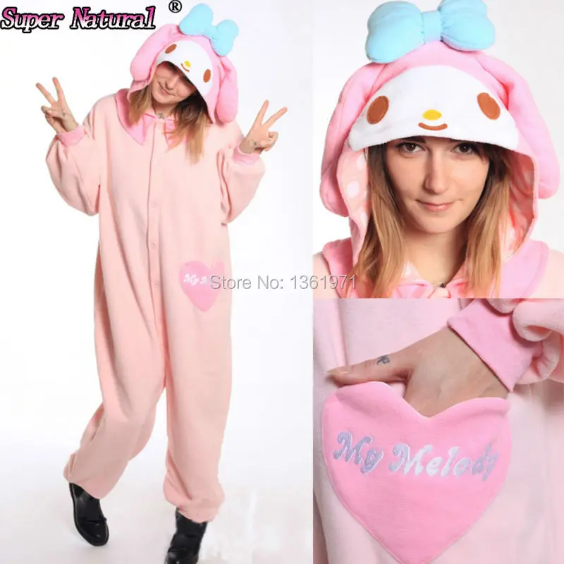 HKSNG My Melody Pajamas Animal Winter Women Cartoon Onesies Adult Kigurumi Pyjamas Cosplay 