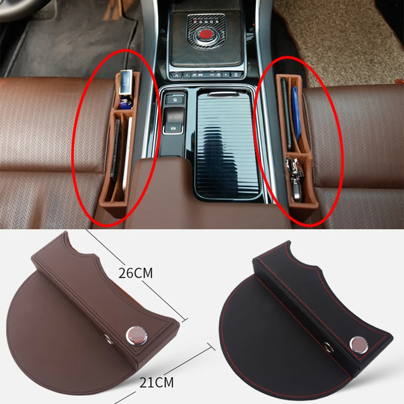 

1pcs set For Jaguar F-PACE XE XF leather Car Seat Gap Storage Box Crevice Car styling accessories