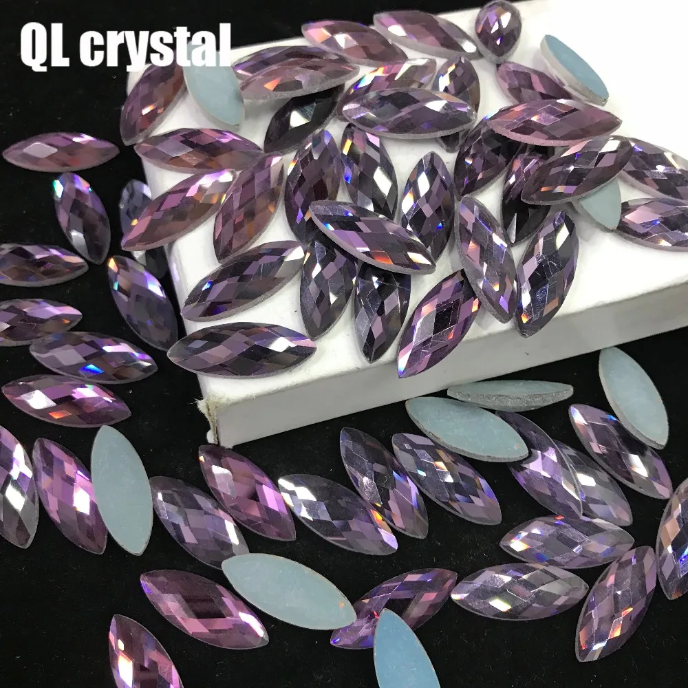 QL Кристалл 10x25 мм кристалл популярная DIY Одежда Обувные сумки клей на плоских