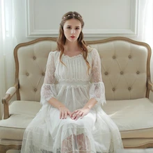 Women Sleepwear Gown Lace Nightgown Gorgeous Elegant Sleepwear Princess Dress For Women Bridesmaid Lace Gowns High Quality