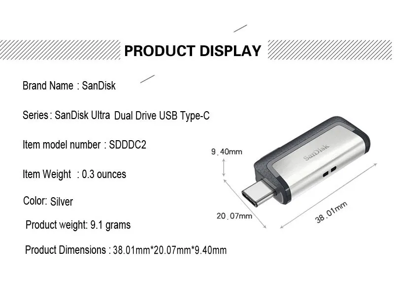 SanDisk Ultra Dual Drive USB 3,1 type-C 256GB 128G 64G 32G Многофункциональный USB флеш-накопитель для смартфонов/планшетов/компьютеров