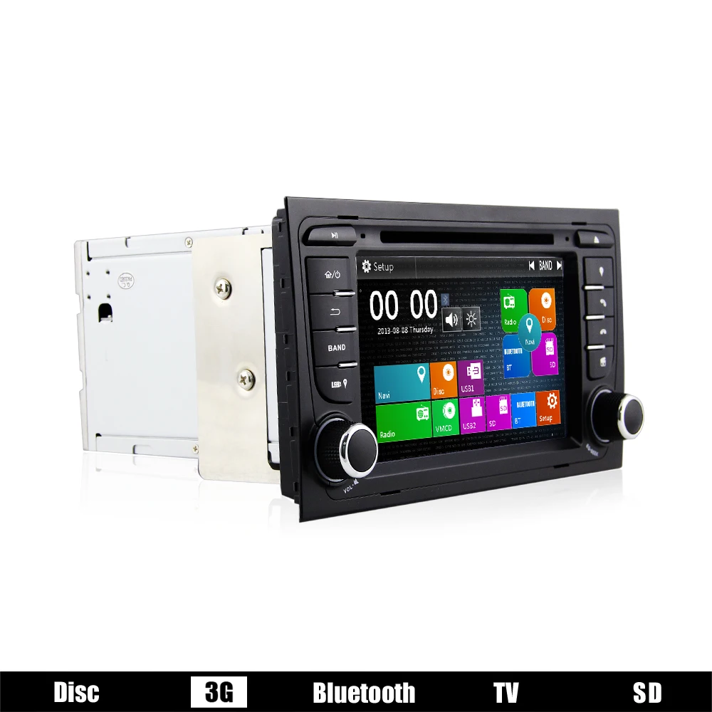 Excellent Eunavi 2 Din Car GPS Navigation DVD Player Stereo Video For AUDI A4 S4 RS4 With 3G USB GPS Bluetooth IPOD FM RDS Subwoofer 1