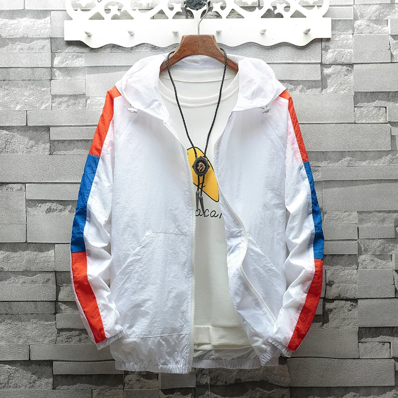 Jacket spring  fashion coat men's hooded casual jacket men's coat thin section large size S-XXXL men's outdoor sports jacket