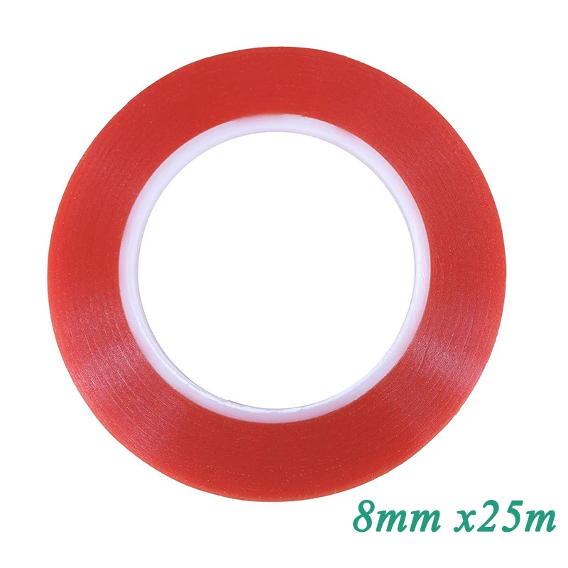 8mm x25m Strong Permanent Red Double Sided Super Sticky Tape Versatile
