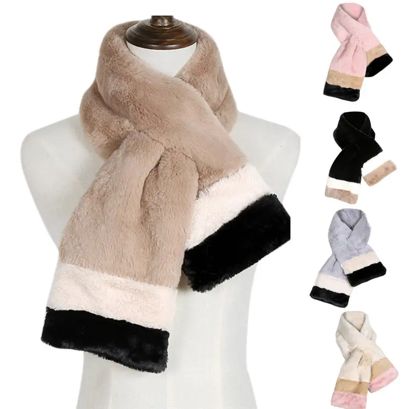  Women Winter Warm Scarf Fashion Thicken Fur Imitation Fur Grass women's scarves handkerchief hijab 