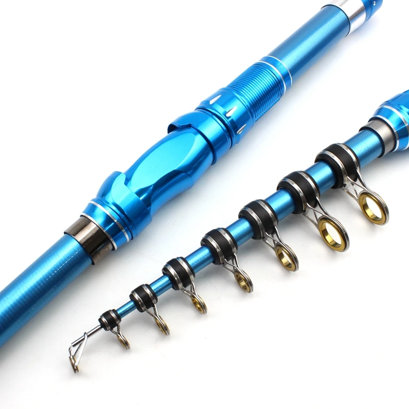 Vara de Pesca Telescópica de Fibra de Carbono Haste de Fiação Vara de Viagem de Pesca Nova Promoção! Azul 1.8m 2.1 Ultra-curto Super Difícil 1.5 m 21 fibra de carbono azul 1.5 m 1.8m