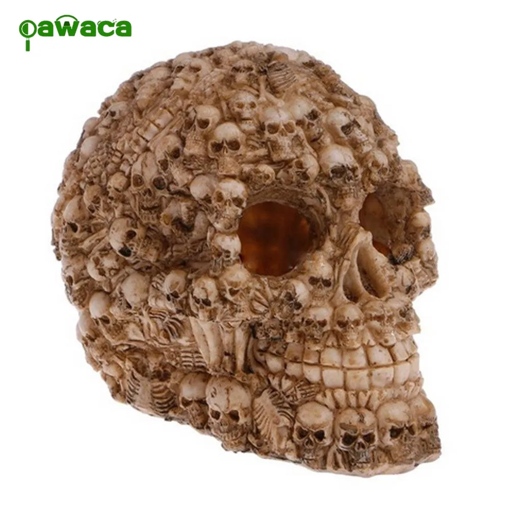 

Aquarium Accessories Resin Simulation Head Bone Skull Shape Terrarium Reptile Hide Cave Fish Tank Landscape Decor Ornament