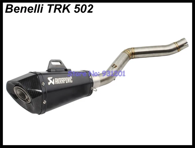 Benelli TRK502 TRK 502 слипоны для мотоцикла выхлопная труба Akrapovic глушитель труба со средним звеном труба из углеродного волокна Escape Moto