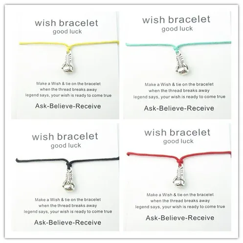 

Wish card boxing glove Charm Bracelet for Men Women Kids Best Wishes Handmade Bracelets Jewelry jewelry