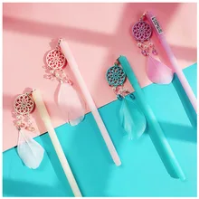 1 шт. Милая гелевая ручка с перьями, школьные принадлежности Kawaii, милые канцелярские принадлежности для студентов, кавайные ручки, подарок для детей, черные чернила 0,5 мм