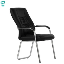 95457 Barneo K-15 офисное кресло для посетителей черное эко-кожа хромированные ножки мебель для офиса стул для посетителей стул для визитеров кресла для дома и офиса в Казахстан по России