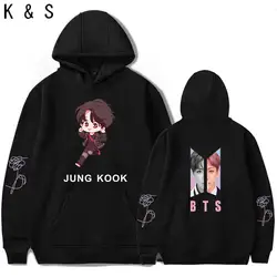 Худи Kpop Розовый Женский свитшот Bts Moletom Kawaii зимняя женская одежда Kpop одежда Bts мультфильм толстовки Корейская уличная