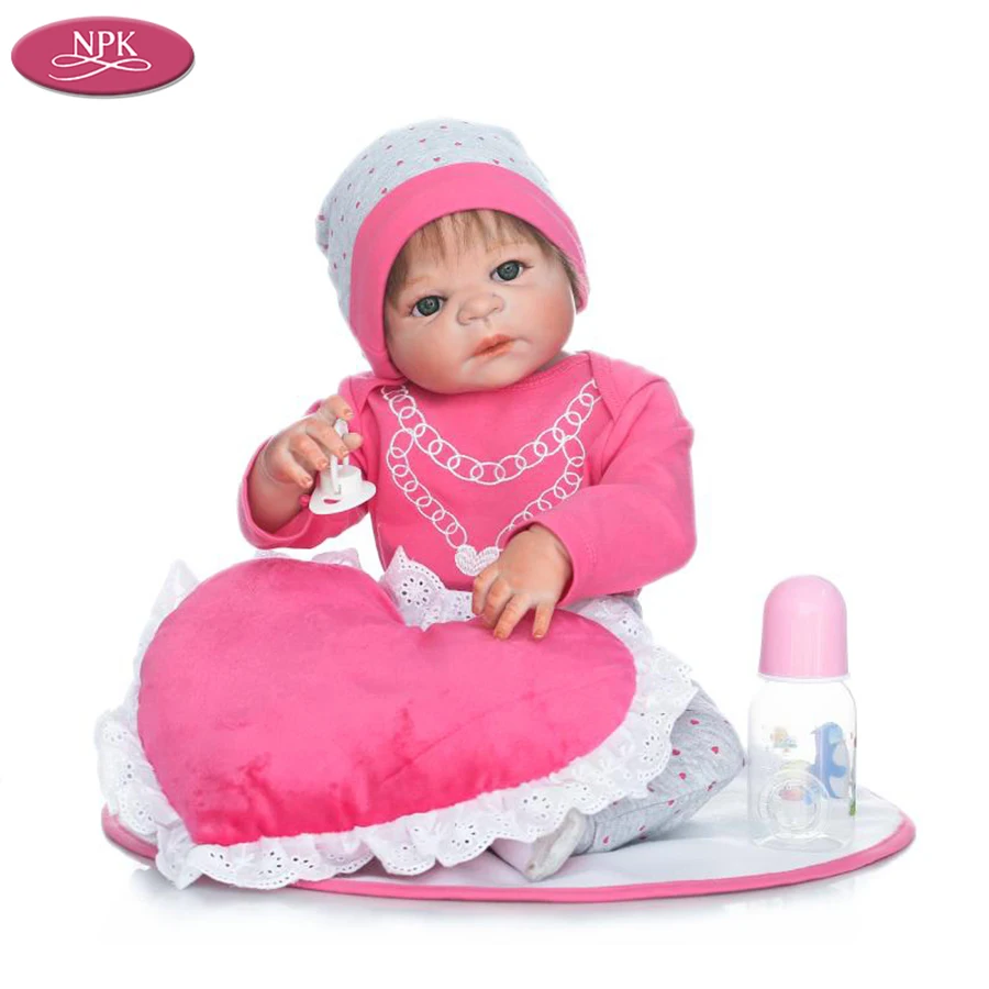 NPK 56CM Baby Girl Reborn Doll Toy Full Body SIlicone LIfelike Handmade Girls Dolls Best Gift For Kids Child Boneca Brinquedos (2)