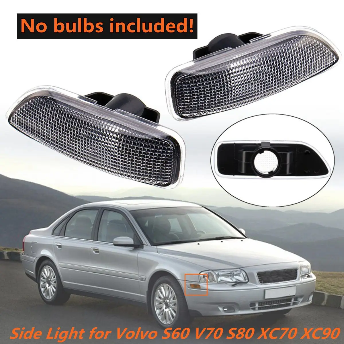 for Fender Front Side Marker Light Lamp For Volvo S60 V70 S80 XC70 XC90