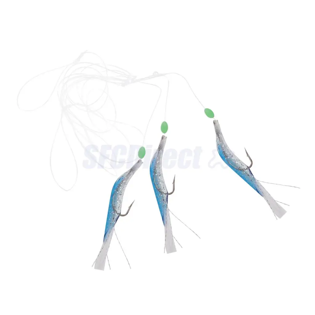 Fishing Rigs Lures Fish Skin Bait Flasher Sabiki Rigs Barrel Swivel with Hook 2/0