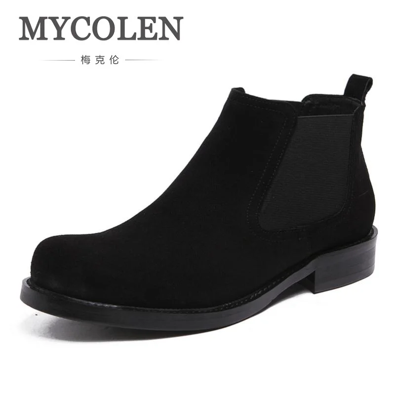 

MYCOLEN 2018 Spring/Autumn Man Fashion Comfortable Shoes Leisure Slip-On Band Men Knight Boots Chaussures Hommes En Cuir