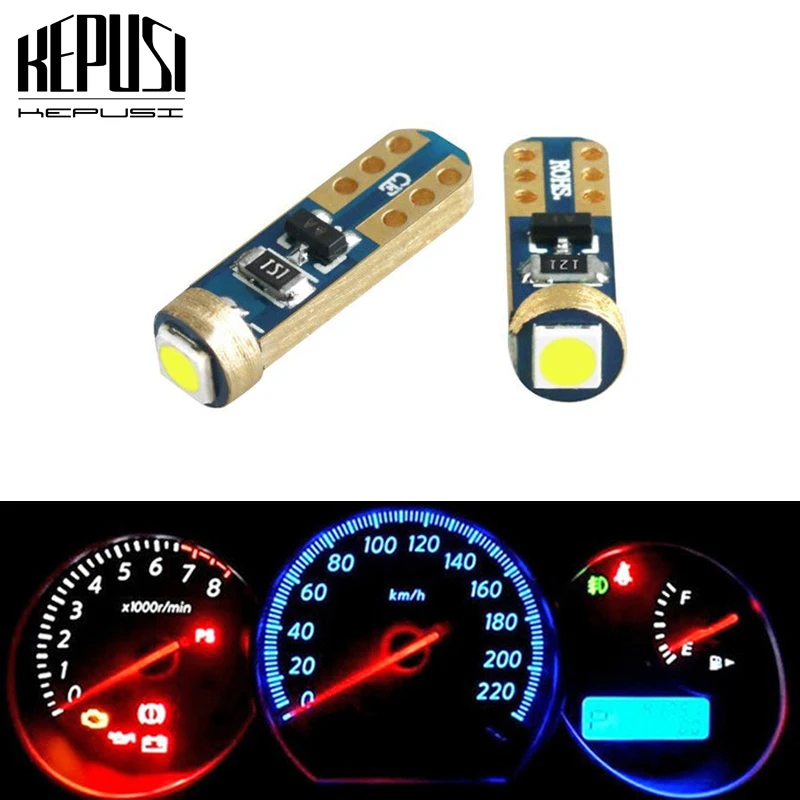 

2Pcs W3W T5 1 SMD 3030 Car LED Bulbs Canbus Error Free Instrument Light 12V White Blue Red Yellow Ice For Toyota Camry corolla
