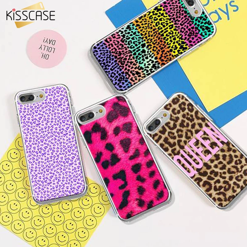 KISSCASE чехол для телефона iPhone 6s 7 8 плюс крышка леопардовым узором силиконовый X XR XS