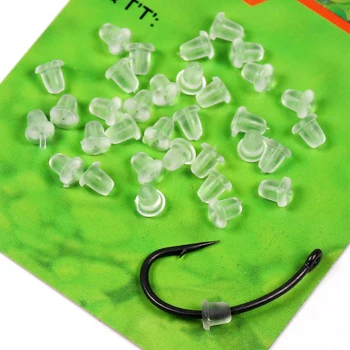 

Bimoo 50pcs/pack Clear Soft Carp Fishing Hook Stoper on Sliding Hooks Holder Terminal Tackle Rubber Pop Up Set Up Rig Shank Bead