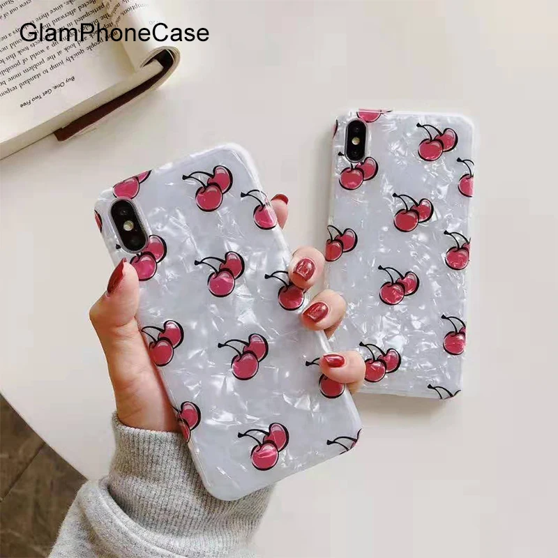GlamPhone чехол Fritillary Cherry для телефона iPhone 7 8 Plus XS Чехлы MAX XR X 6 6S Мягкий |